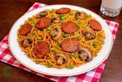 طرز تهیه ماکارونی با قارچ و سویا